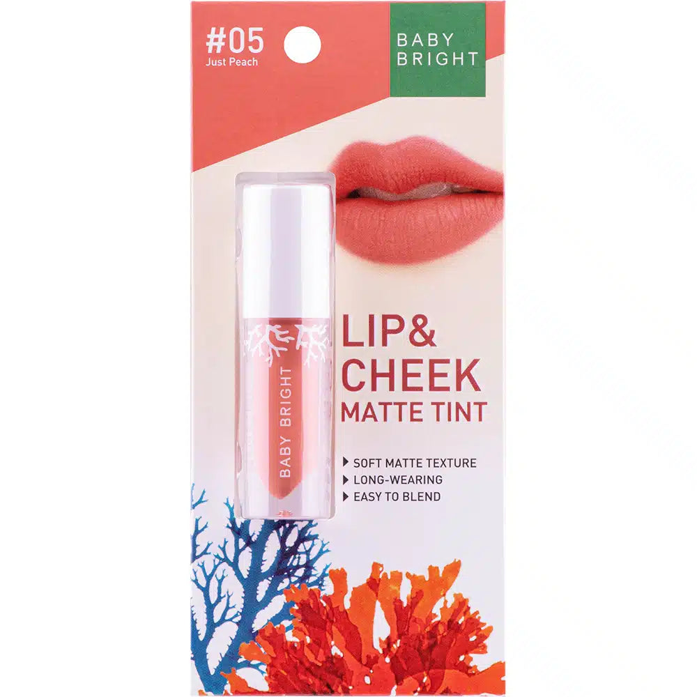 Lip & Cheek Matte Tint 2.4g Baby Bright (M) #05 Just Peach (Y2022)