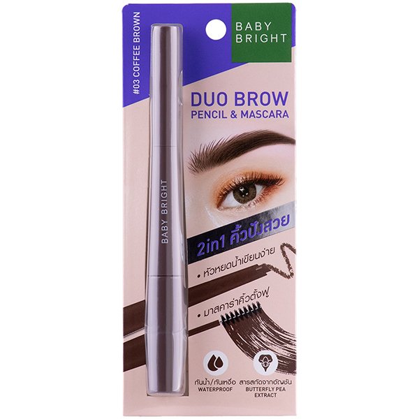 Duo Brow Pencil & Mascara 0.24g+4.8g Baby Bright (M) #03 Coffee Brown