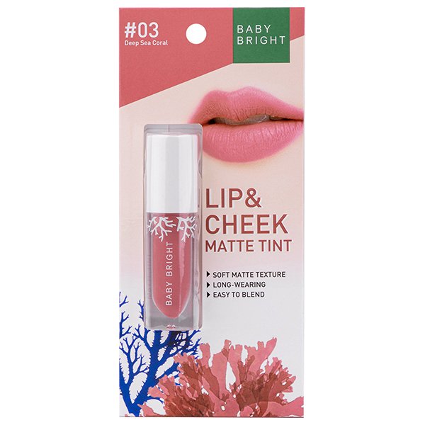 Lip & Cheek Matte Tint 2.4g Baby Bright (M) #03 Deep Sea Coral (Y2022)