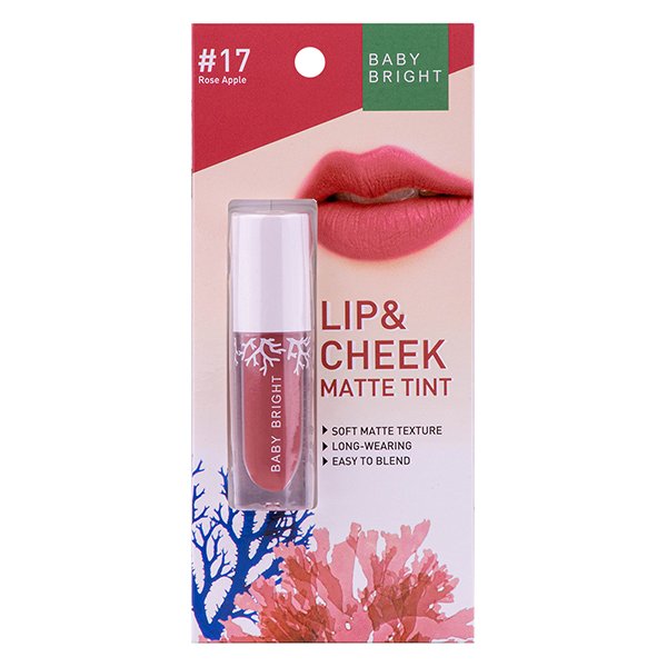 Lip & Cheek Matte Tint 2.4g Baby Bright (M) #17 Rose Apple (Y2022)