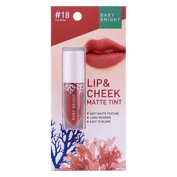 Lip & Cheek Matte Tint 2.4g Baby Bright (M) #18 Dry Rose (Y2022)