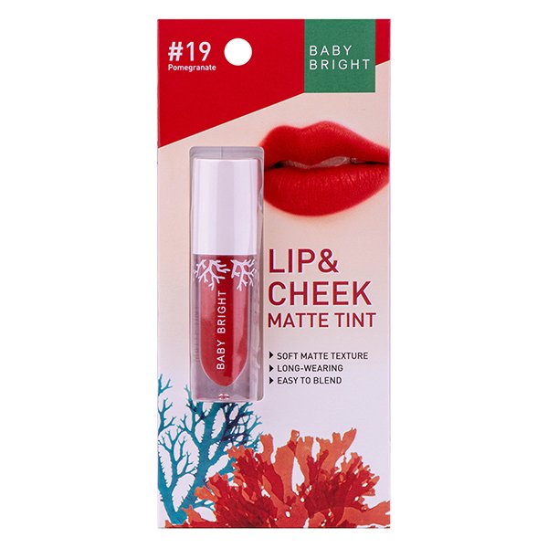 Lip & Cheek Matte Tint 2.4g Baby Bright (M) #19 Pomegranate (Y2022)