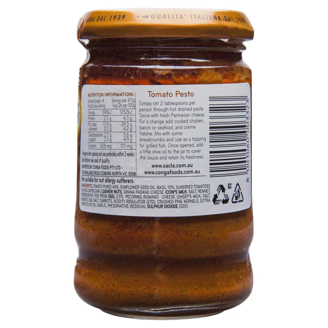 SACLA Tomato Pesto 190g