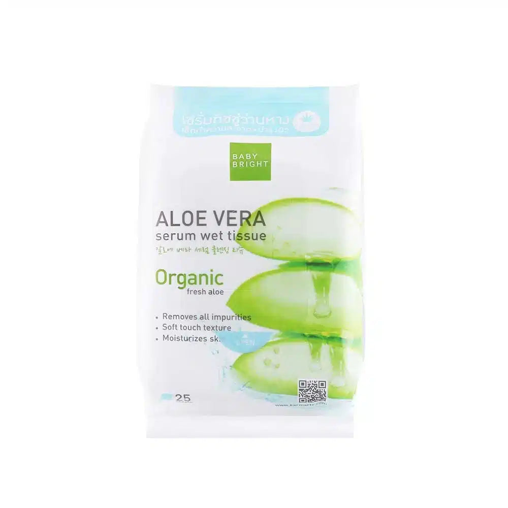 Aloe Vera Serum Wet Tissue 25Sheets Baby Bright (B)