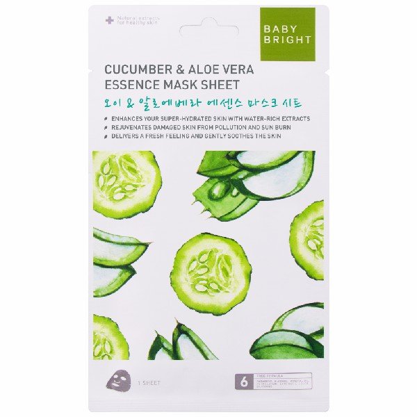 Cucumber & Aloe Vera Essence Mask Sheet 20g Baby Bright (F)