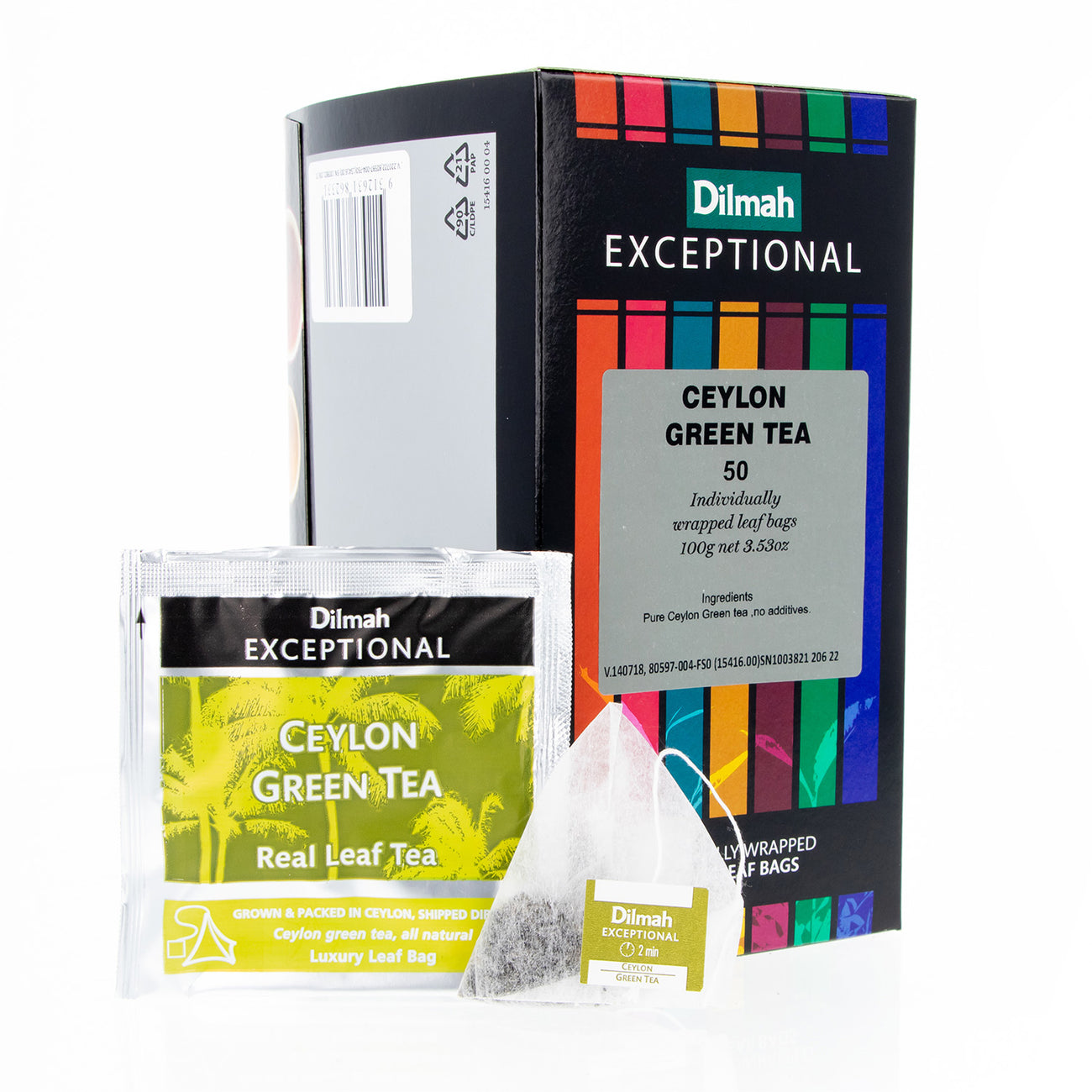 DILMAH EXCEPTIONAL SACHET CEYLON GREEN TEA 50x2g