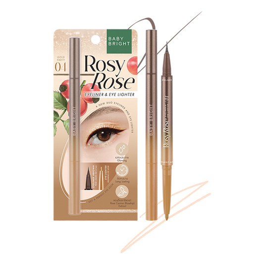 Rosy Rose Eyeliner And Eye Lighter 0.3ml+0.2g Baby Bright (M) 04 Gold Party