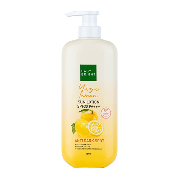 Yuzu Lemon Sun Lotion SPF30 PA+++ 450ml Baby Bright (B)